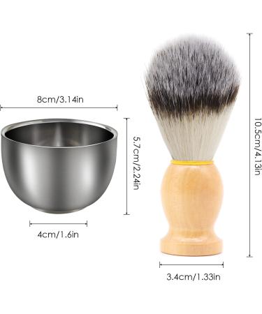 Sourcetone Shaving Brush & Soap Set | Professional 3-Part Shaving Kit with Wooden Handle & Stainless Steel Cup for Salons | International Shipping Available - Buy Online on GoSupps.com