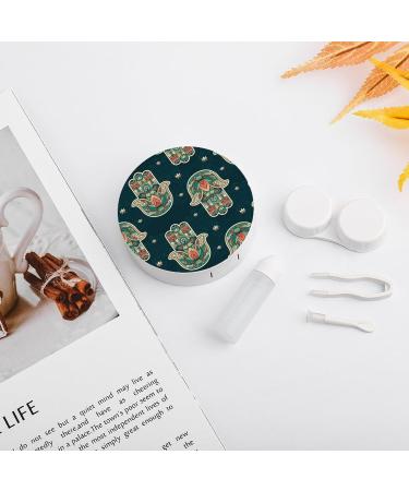 Psychedelic Hamasa Hand Contact Lens Travel Kit | Portable Cute Contact Box with Mirror for Daily Use & Outdoor Adventures - Buy Online on GoSupps.com
