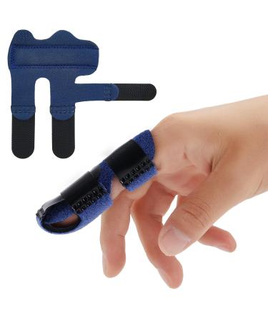 Echify Upgraded Finger Splints - 1Pc Full Coverage Finger Protector Mallet Finger Support Brace Trigger Finger Splint Finger Straightener for Arthritis & Broken Knuckle Immobilization Blue