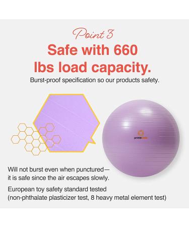 Primasole 25.6 inch Exercise Ball for Balance Stability, Yoga Pilates at Home Office & Gym - Nail Pink with Inflator Pump - Buy Online on GoSupps.com