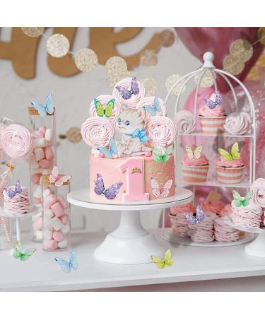 Catelves 40 Edible Butterflies for Cake Decoration | Perfect for Birthday Cakes | Elegant Edible Cake Toppers - Buy Online on GoSupps.com