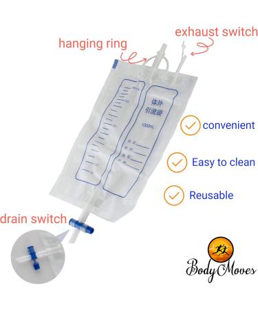 BodyMoves Reusable Pee Bag for Men - Spill Proof Urinal Collector & Incontinence Aid | Includes 3 Bags & Elastic Waistband - Buy Online on GoSupps.com