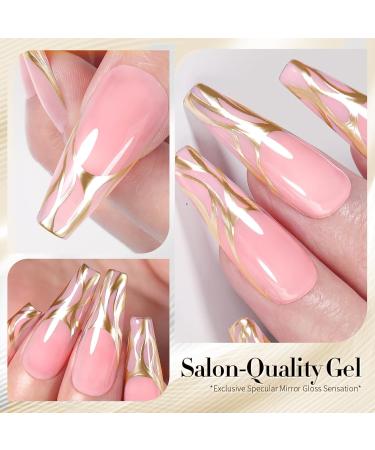 Metallic Mirror Gel Polish - Gold Painting Liner with Built-in Brush for Stunning Nail Art | Soak Off DIY Manicure - Buy Online on GoSupps.com