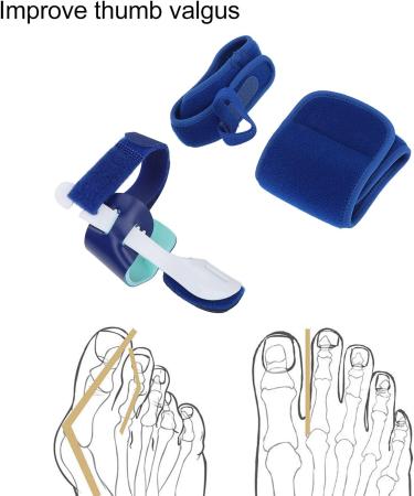 Bunion Corrector Toe Separators - Soft Fabric, Adjustable Strength, Prevents Deviation - Left Foot - Buy Online on GoSupps.com