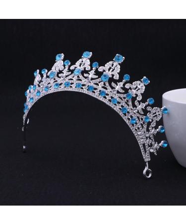 Frcolor Wedding Tiara Crown Rhinestones Crystal Bridal Pageant Princess Tiara Crown Headband (Blue) - Buy Online on GoSupps.com