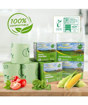 Bio-Bosi 2.6 Gallon Compostable Trash Bags - 100 Count, Extra Thick 0.71 Mil, ASTM D6400 & Europe OK Compost Home Certified - Biodegradable Small Trash Bags for Kitchen - Buy Online on GoSupps.com