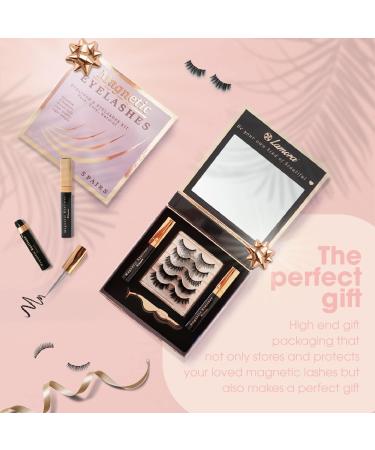 Magnetic Eyelashes with Eyeliner Kit - Magnetic False Eyelashes Multipack with Reusable Natural Magnetic Lashes - 5 Pairs Magnetic Fake Eyelashes Free Applicator Mirror & Protective Gift Storage Box - Buy Online on GoSupps.com