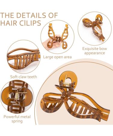 3 Pcs Hair Claw Clips Strong Hold Hair Clips Claw Large Bow Claw Clips for Thick Thin Hair Cute Hair Clips Styling Accessories for Women Girls (A) - Buy Online on GoSupps.com