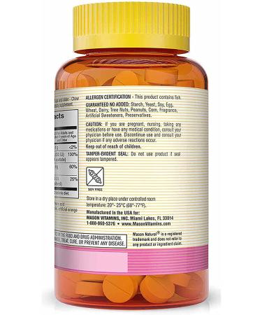 Mason Natural Healthy Kids Cod Liver Oil Chewables with Vitamin D - 100 Count | Tasty Orange Flavor - Buy Online on GoSupps.com