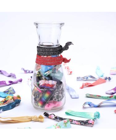 Beauty Wig World 100PCS Elastic Hair Ties - Printed Patterns & Multi-Colors Hair Bands for Women & Girls - Buy Online on GoSupps.com