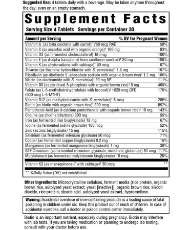 MegaFood Baby & Me 2 Prenatal Multi Minis - Non-GMO Prenatal Vitamins with Folic Acid, Choline, Biotin - 120 Tabs - Buy Online on GoSupps.com