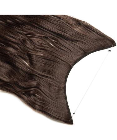 Invisible Secret Hidden Wire in Hair Extensions 20 Inches Long Wavy Curly Synthetic No Clip in Hairpieces Miracle Translucent Fish Line Medium Brown - Buy Online on GoSupps.com