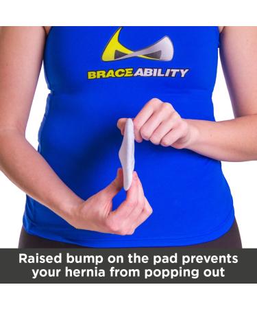 BraceAbility Hernia Belt Replacement Pad | Silicone & Soft Fabric Cover for Hernia Support | Fits Elastic Binders & Belts - Buy Online on GoSupps.com