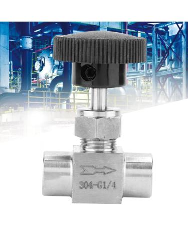 Water/Gas/Oil Flowing Regulation Stainless Steel BSPP Female Thread Straight Needle Valve for Water Gas Oil Transmission(Black Handle 1/4in) - Buy Online on GoSupps.com