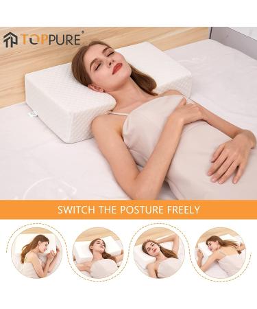 TOPPURE Cube Memory Foam Pillow Pro-Long for Side Sleepers and Snorers - Soft & Supportive Cervical Pillow for Neck and Shoulder Pain Relief - Buy Online on GoSupps.com