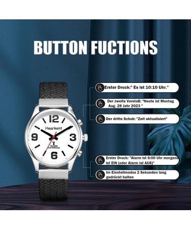 HORKENT German-Speaking Clock for Visually Impaired & Seniors - Large Digits Nylon Beige - Buy Online on GoSupps.com
