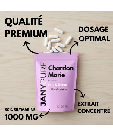 Complexe Chardon Marie 1000mg + Magn sium et Silicium Extra Fort - R g n rant Foie Protection D tox Digestion 60 G lules V ganes 80% de silymarine - Sans OGM Sans Gluten - Qualit Premium - Buy Online on GoSupps.com