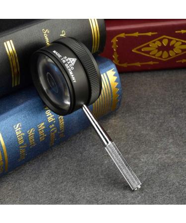 Classic Handheld Magnifier 35 Zoom High Magnification Black Frame Metal Silver Handle Lightweight Design 116g Net Weight Made in China - Buy Online on GoSupps.com
