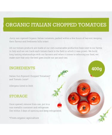 Mr Organic Italian Chopped Tomatoes 400g - Non-GMO, Additive-Free, Sustainable - Bursting with Flavor - Ideal for Classic Italian Dishes - 1 Pack - Buy Online on GoSupps.com
