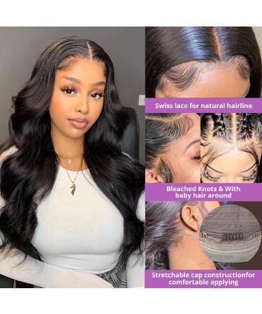 30 HD Transparent Lace Front Wig - Brazilian Body Wave for Black Women | 180% Density, Pre-Plucked, Natural Black Hair - Buy Online on GoSupps.com