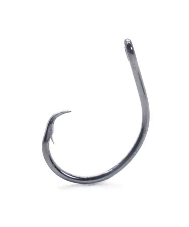 Mustad Classic 39944 Standard Wire Demon Perfect In Line Wide Gap Circle Hook | Saltwater Freshwater hooks for Tuna, Catfish, Bass and more Size 2, Pack of 50 Black Nickel