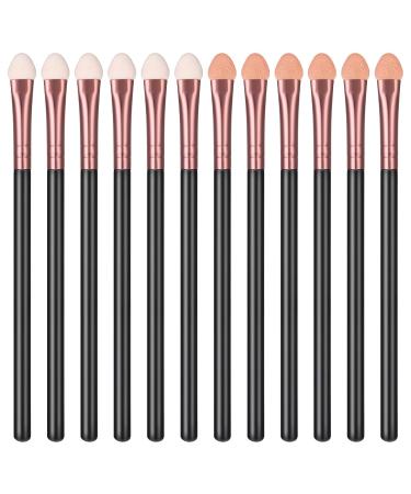 Sibba 12-Piece Party Eyeshadow Brush Set | Double-Sided Sponge Applicators & Beauty Blender for Glitter & Cream | Oval Rose Gold Handles - Buy Online on GoSupps.com