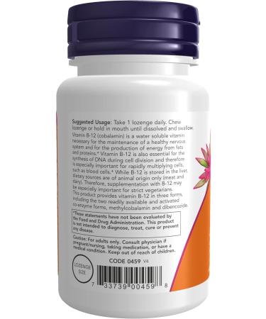 Now Supplements B-12 2000 mcg - Energy & Nervous System Support - 100 Lozenges - Buy Online on GoSupps.com