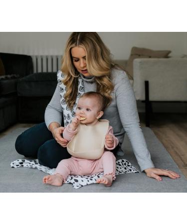 Silicone Baby Bibs Set of 2 - Scandi Colours - Super Soft & Easy Clean - Food Grade Silicone - Pink/Pink - Buy Online on GoSupps.com