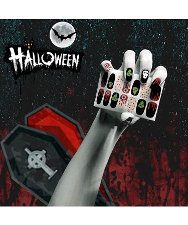 SOGAYU Halloween Nail Wraps Art Stickers - Pumpkin Bat Ghost Spider Vampire Pattern - 12 Sheets with 2 Nail Files (168 Pieces) - DIY Self-Adhesive Nail Decals for Party Decor - Buy Online on GoSupps.com