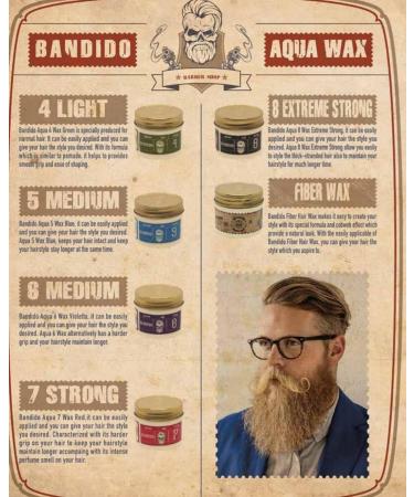 Bandido Aqua Wax No.4 Green - Strong Hold Hair Wax for Men (3 x 125ml) | Premium Styling Pomade Set - Buy Online on GoSupps.com