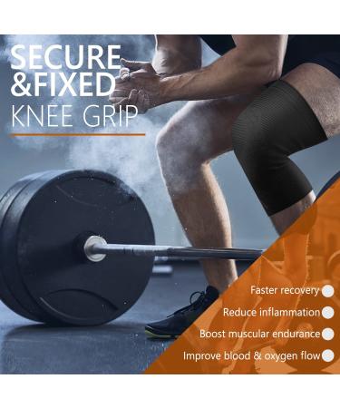 Copper Knee Braces (2 Pack) - Compression Sleeve Support for Men and Women - Meniscus Tear, ACL, Arthritis - Joint Pain Relief - Large Black - Buy Online on GoSupps.com