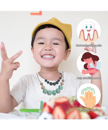Chew Necklaces for Sensory Kids - 2 Pack Baby Silicone Teething Toys | BPA Free, Freezable & Dishwasher Safe - Buy Online on GoSupps.com