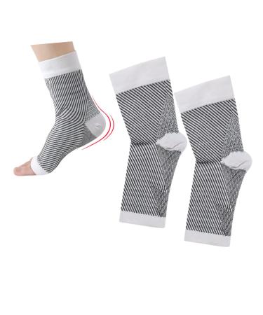 Mobestech Achilles Heel Support Socks - Breathable Ankle Support for Plantar Heel Spurs | Perfect for Fitness & Basketball | Size S/M - White - Buy Online on GoSupps.com