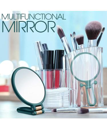 Willbond 2 Pieces 15x Magnifying Handheld Mirror and 10x Travel Makeup Mirror - Double Sided Pedestal Mirror with 1/15x and 1/10x Magnification (Green) - Buy Online on GoSupps.com