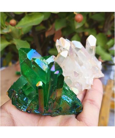 78grams Natural Green Angel Aura Quartz Crystal Cluster Titanium Coating Quartz Cluster Electroplating Stone - Buy Online on GoSupps.com