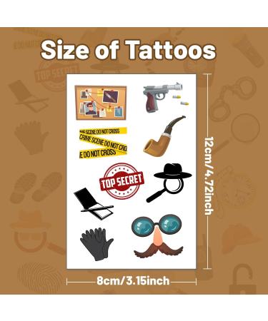 20 Sheets Secret Agent Spy Detective Temporary Tattoos Mystery Detective Clue Party Favors Accessories Decorations Spy Game Kit for Kids Boys - Buy Online on GoSupps.com