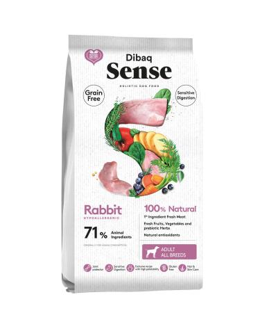 Dibaq Sense Dog Grain Free Rabbit (Sensitive): Dry Food, Complete Food, 100% Natural with Grain-Free Rabbit for Dogs 10 kg Ideal for Food Sensitivity