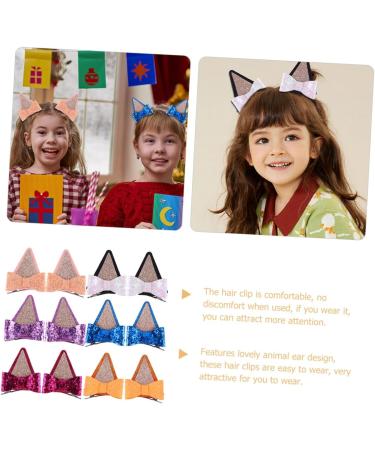 MUSISALY 6 Pairs Hair Bow Barrettes Kawaii Hair Clips Glitter Bowknot Hairpin Cute Hair Supplies Glitter Hair Clips Ear Bow Hair Barrettes Hair Pin Hair Clips for Girl Bow Hair Clip Fabric - Buy Online on GoSupps.com