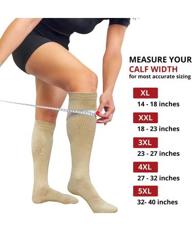 BAMS Plus Size Compression Socks Wide Calf XXL XXXL Nude 3X-Large - Buy Online on GoSupps.com
