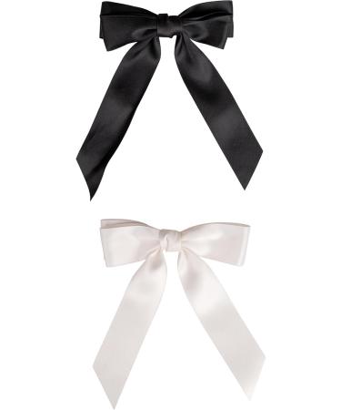 Brushworks Satin Hair Bow Duo Black & White - Buy Online on GoSupps.com