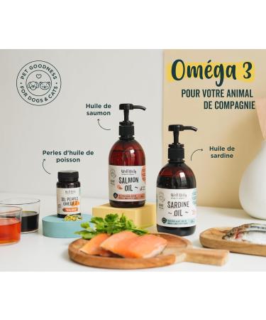 Wolf Belly - 100% Natural Sardine Oil for Dogs and Cats (500 ml) Rich in Omega 3 6 9 and Vitamin E Healthy Skin and Shiny Coat Strong Joints Healthy Immune System - Made in EU - Buy Online on GoSupps.com