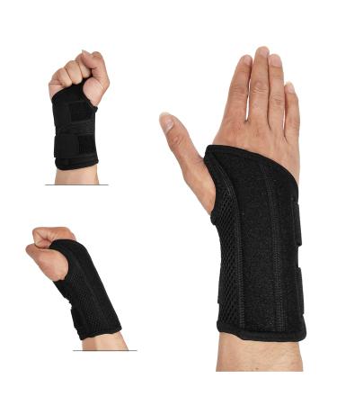 Wrist Support Breathable Carpal Tunnel Wrist Brace Compression with Metal Splint Elastic Adjustable Wrist Straps for Arthritis Joint Pain Tendonitis Sprains Relief Sleep Aids for Adult (Right(S/M)) Right (S/M)