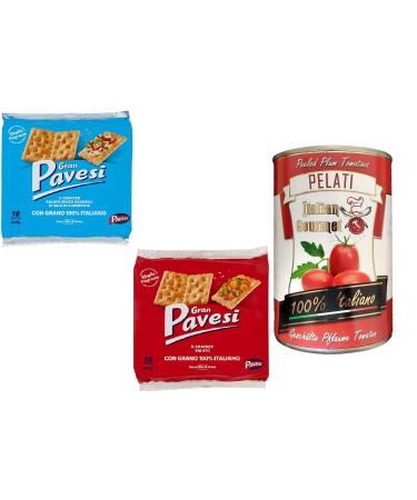 Italian Gourmet E.R. Set of 2 Barilla Pavesi Crackers Gran Pavesi Salati - Salzen 560g 1 x Gran Pavesi Crackers Unsalted 560g (2 x 560g) + 1 x Italian Gourmet 100% Italian 400g