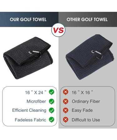GDFPLXW Golf Towel - Microfiber Fabric, Durable & Fadeless Golf Club Cleaner Accessory for Men & Women Golfers (Black) - Buy Online on GoSupps.com