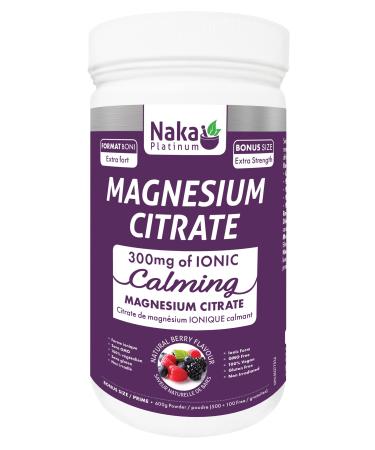 Naka Platinum Magnesium Citrate Calming Natural Berry Flavour (600g) 600 g (Pack of 1)