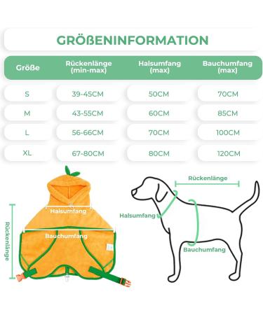 Bibykivn Microfiber Pumpkin Dog Bathrobe Coat - Adjustable Super Absorbent for All Dog Sizes - Yellow - Buy Online on GoSupps.com