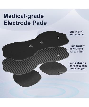 Premium Wireless TENS Unit Electrode Pads | Reusable Self Adhesive 3.5mm Connector Non-Irritating Design - Black - Buy Online on GoSupps.com