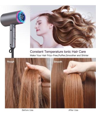 Pretfy 2000W Travel Hair Dryer with Diffuser - Lightweight Professional Ionic Blow Dryer - Buy Online on GoSupps.com