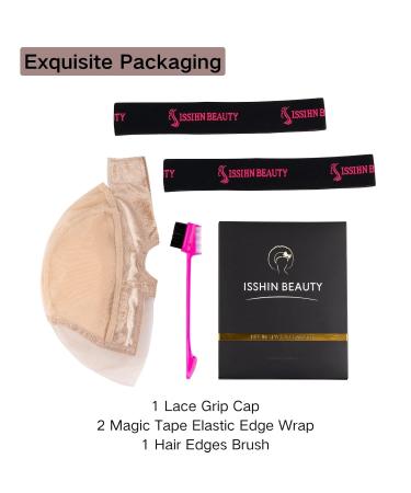 Lace Wig Grip Cap for Women - 4x5 Transparent Swiss Lace Non-Slip Wig Gripper Light Brown Stocking Dome Cap with Built-In Elastic Headband - Buy Online on GoSupps.com