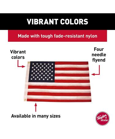 Taylor Made 8418 US 50 Star Sewn Boat Flag - 12x18 inch | High Quality Flag for Boats - Buy Online on GoSupps.com